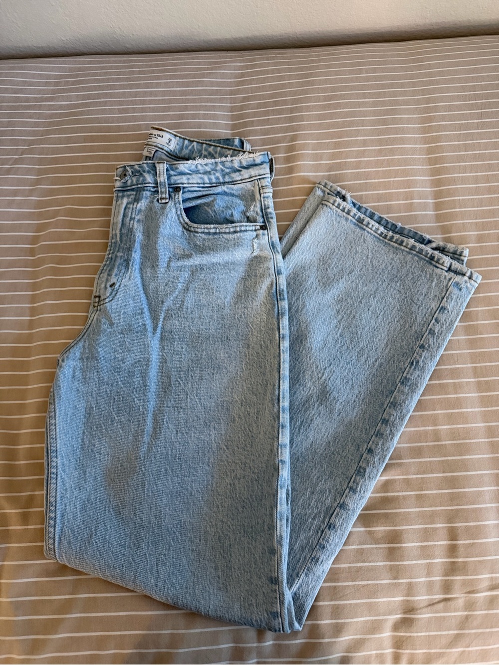 Abercrombie & Fitch Light Blue Relaxed Straight Jeans— Curve Love